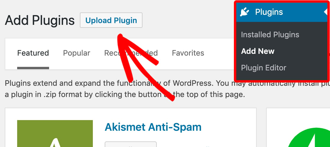 Upload plugin in WordPress