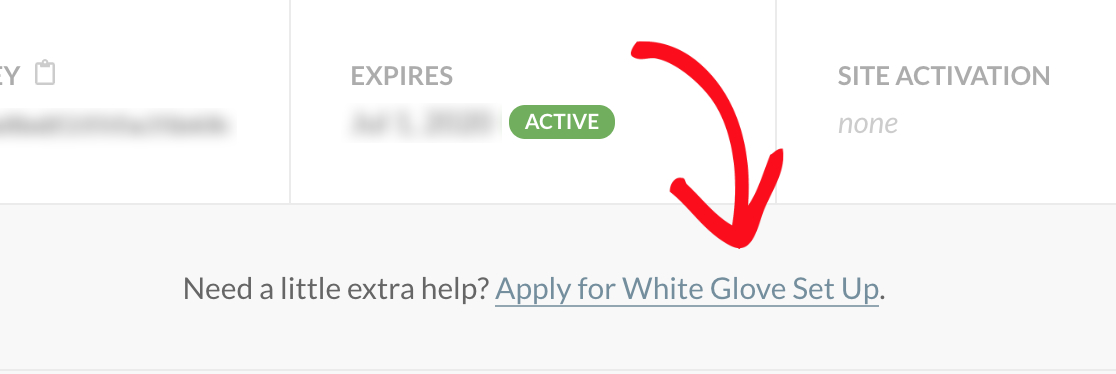 Click on white glove application link