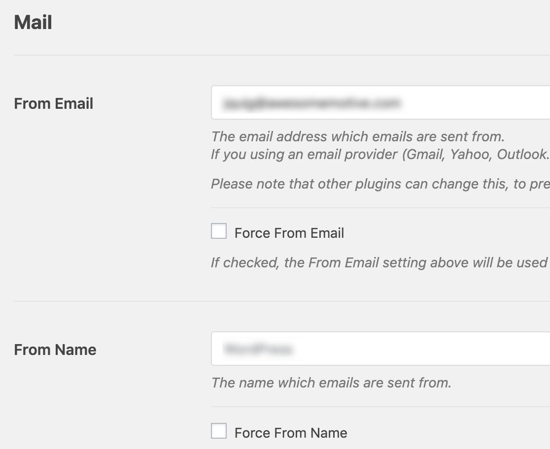 From Email and From Name in WP Mail SMTP wordpress outlook mailer