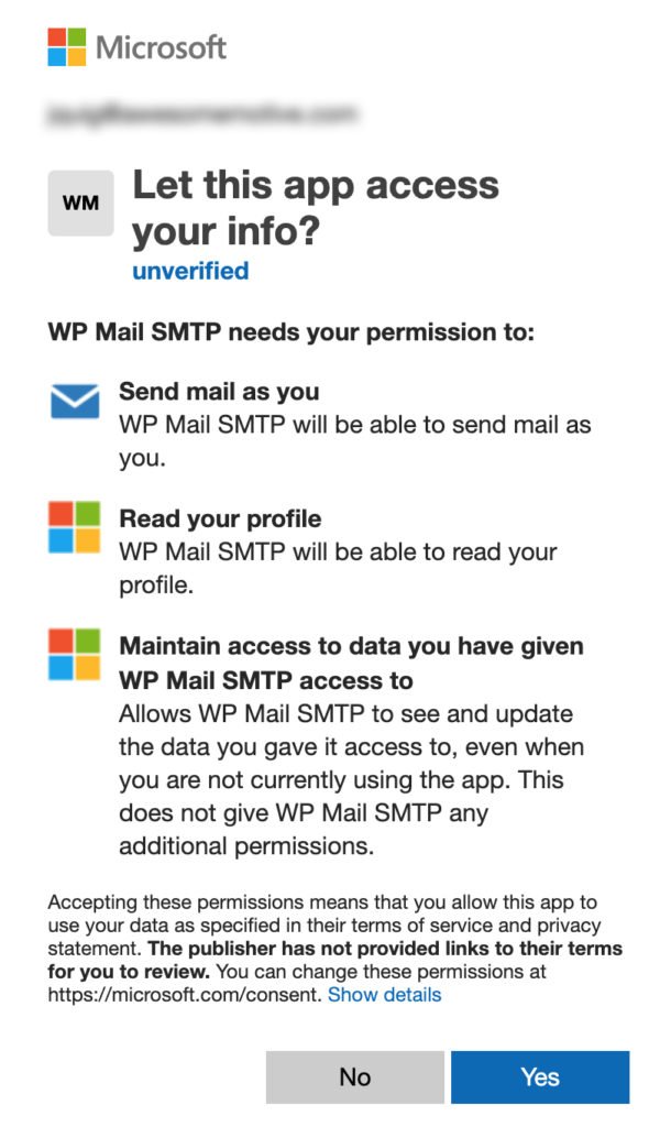 Microsoft permissions request form