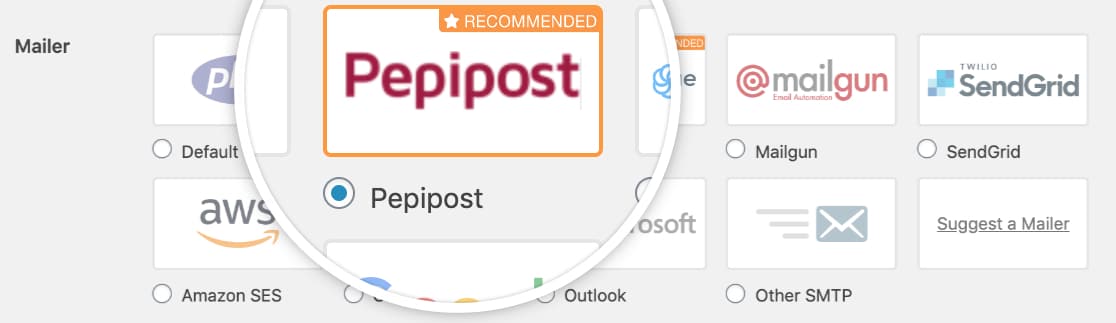 Select Pepipost mailer in WP Mail SMTP