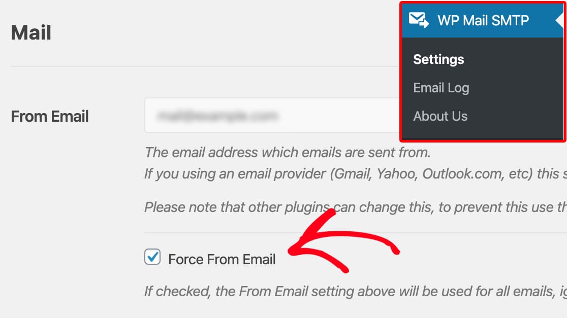 Force From Email in WP Mail SMTP