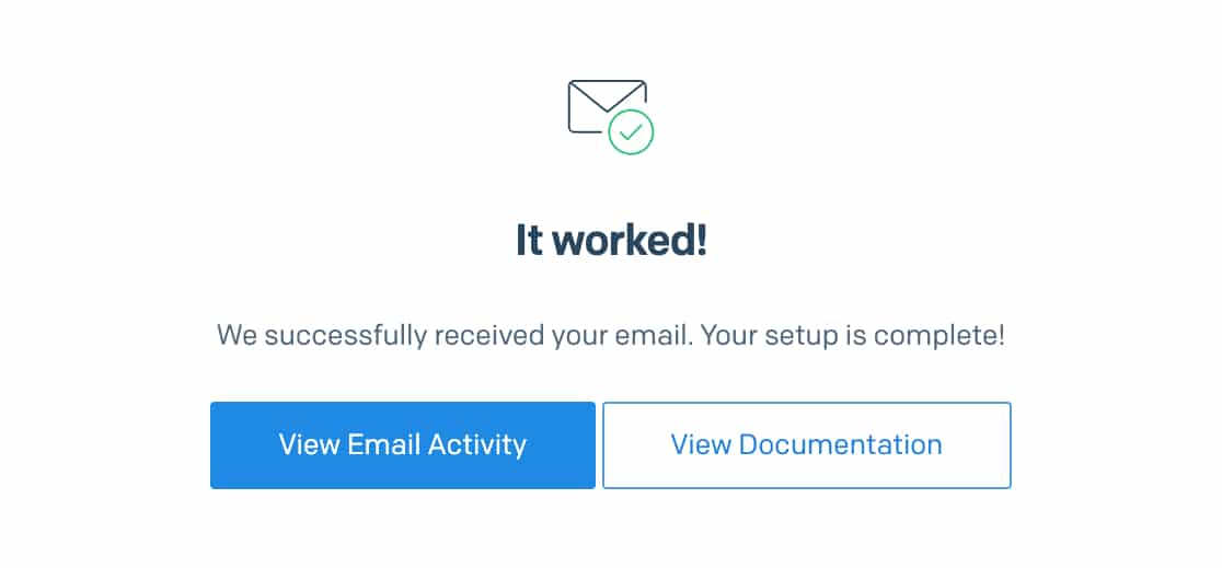 Success message from SendGrid integration verification