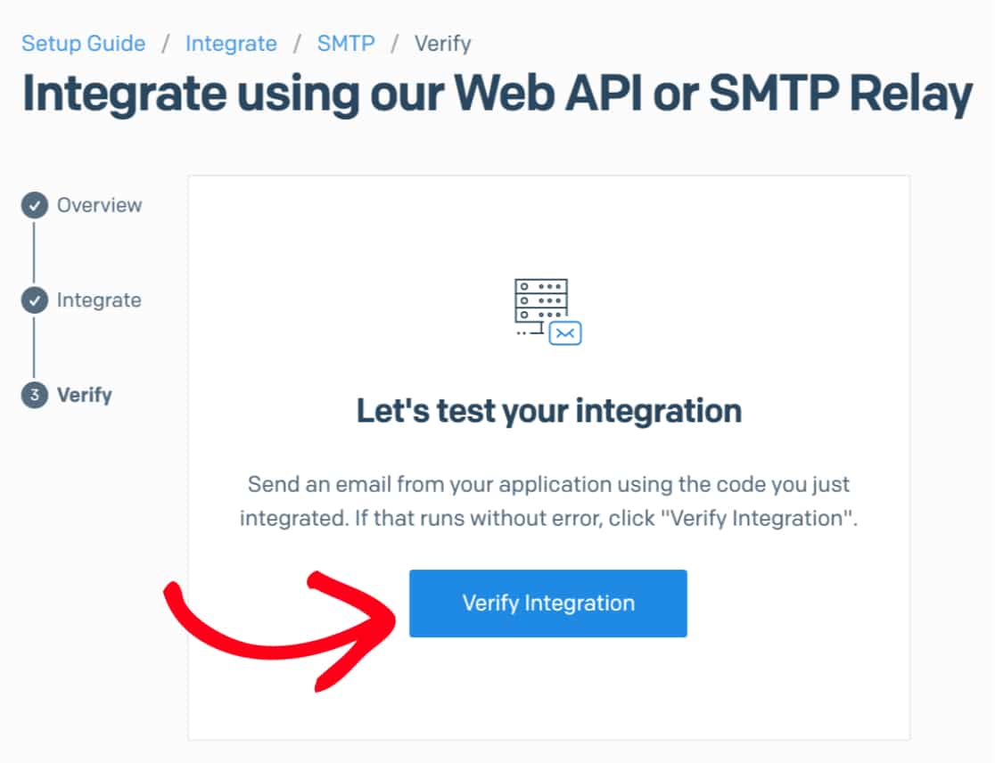 Verify integration in SendGrid