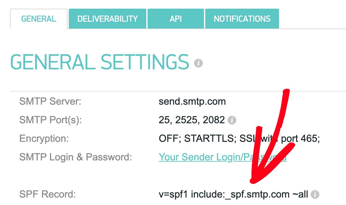 General Settings and SPF record in SMTP com account
