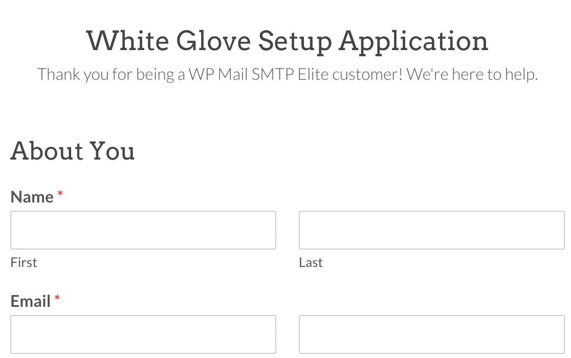 The White Glove Setup application