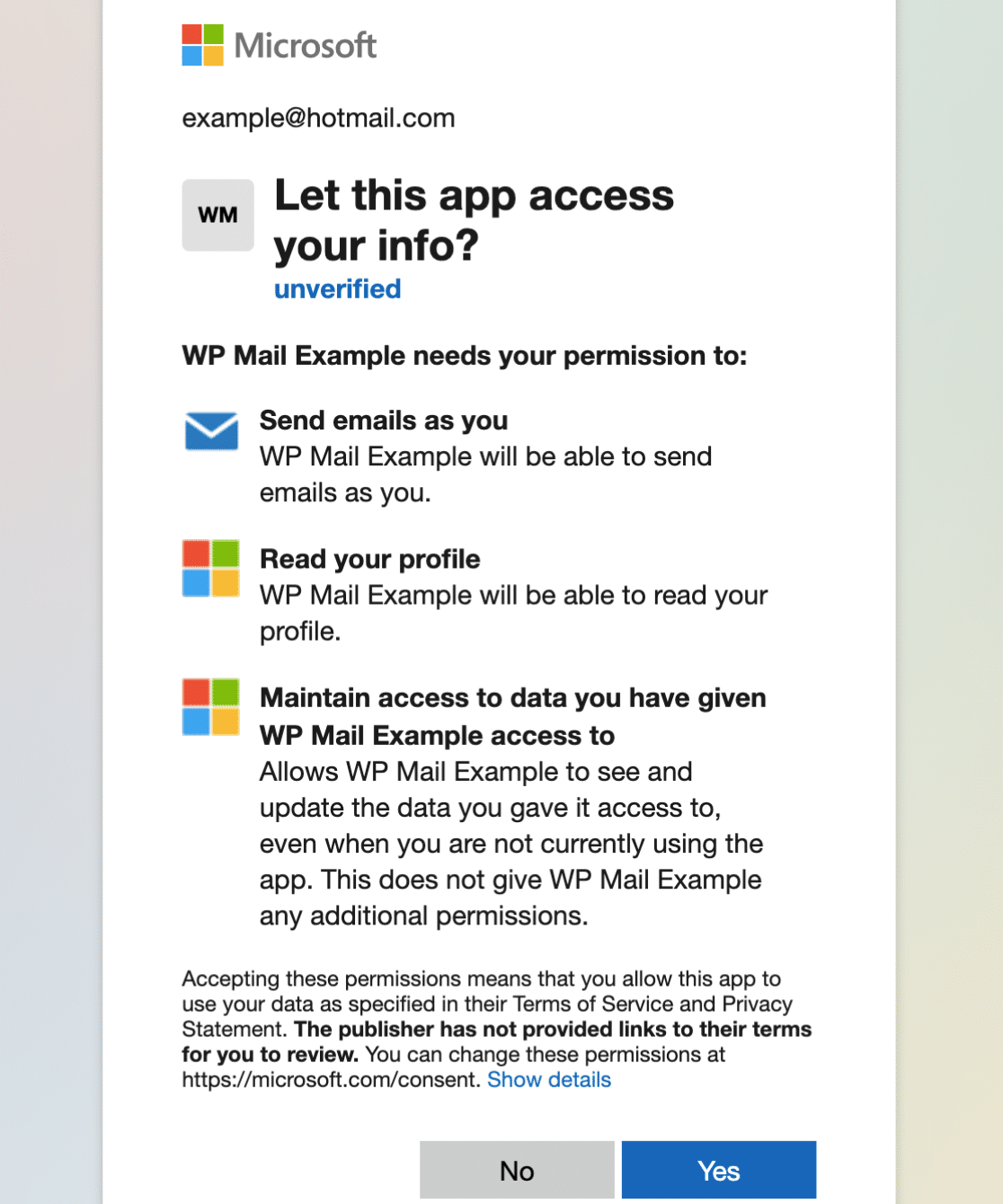 Microsoft permissions request form