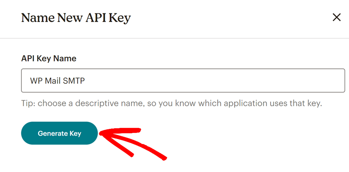 Generate API key mailchimp