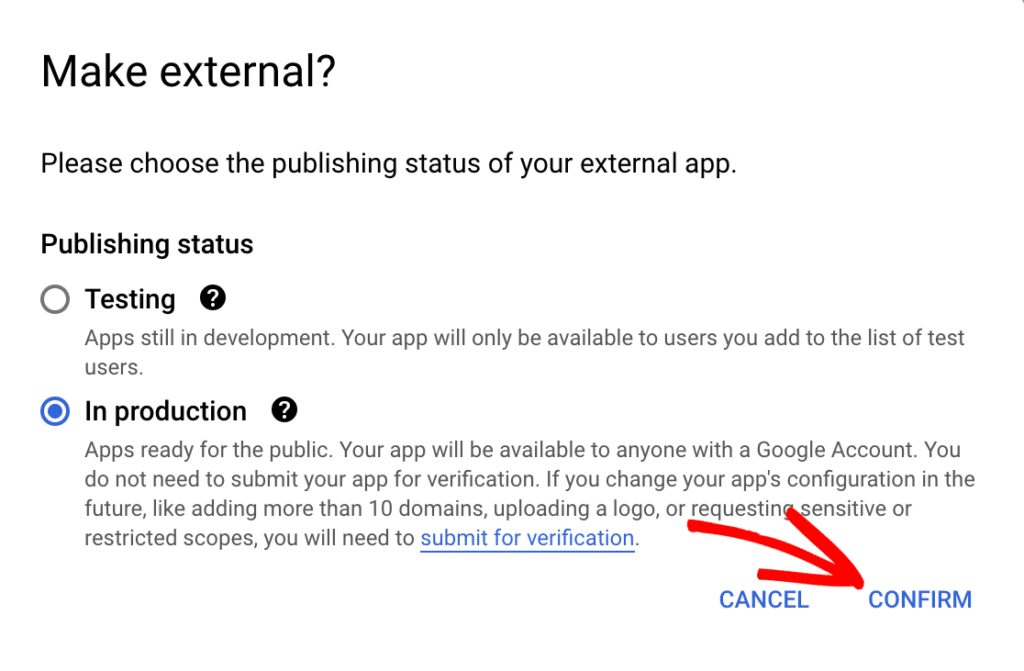 google-cloud-app-in-production - WP Mail SMTP
