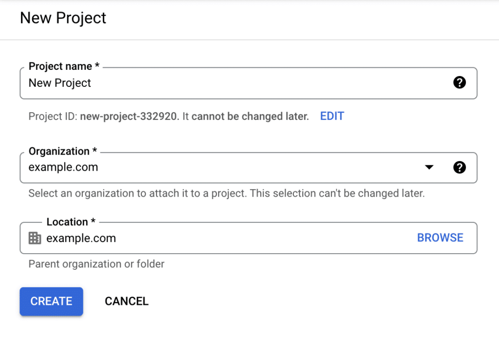 google-cloud-create-new-project - WP Mail SMTP Google Cloud Create New Project
