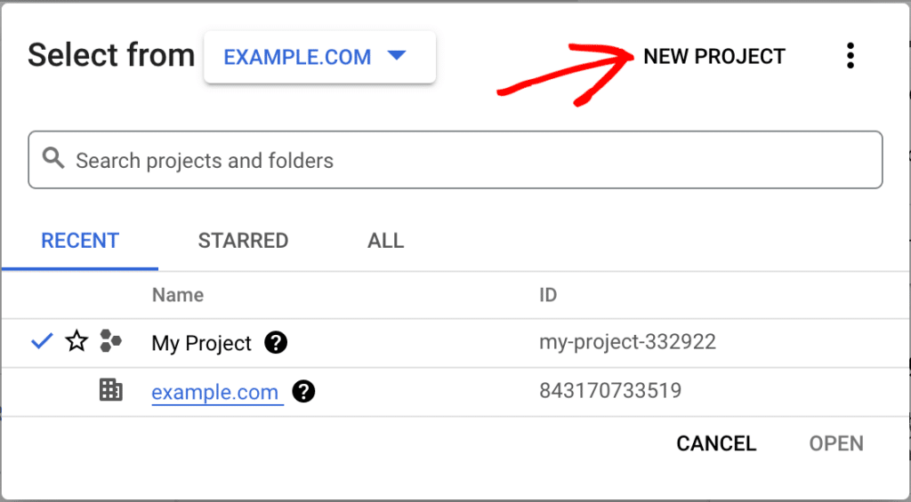 google-cloud-new-project - WP Mail SMTP New Google Cloud Project