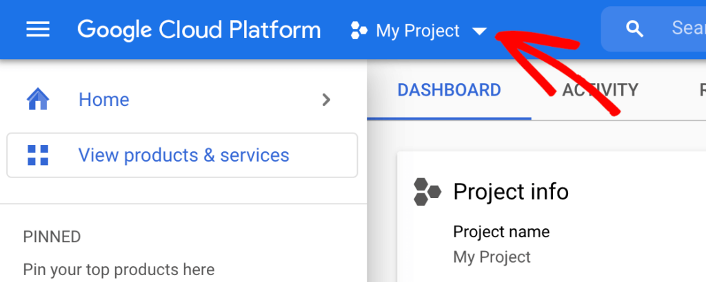 google-cloud-projects-dropdown - WP Mail SMTP Google Cloud Projects