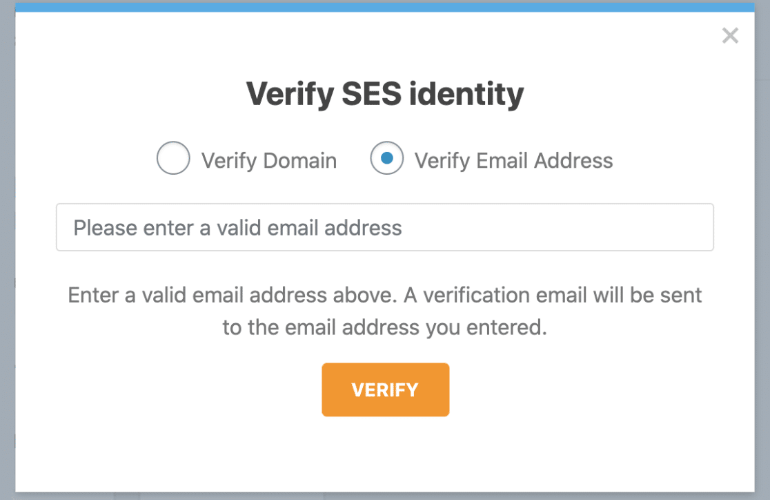 Verify SES with Email