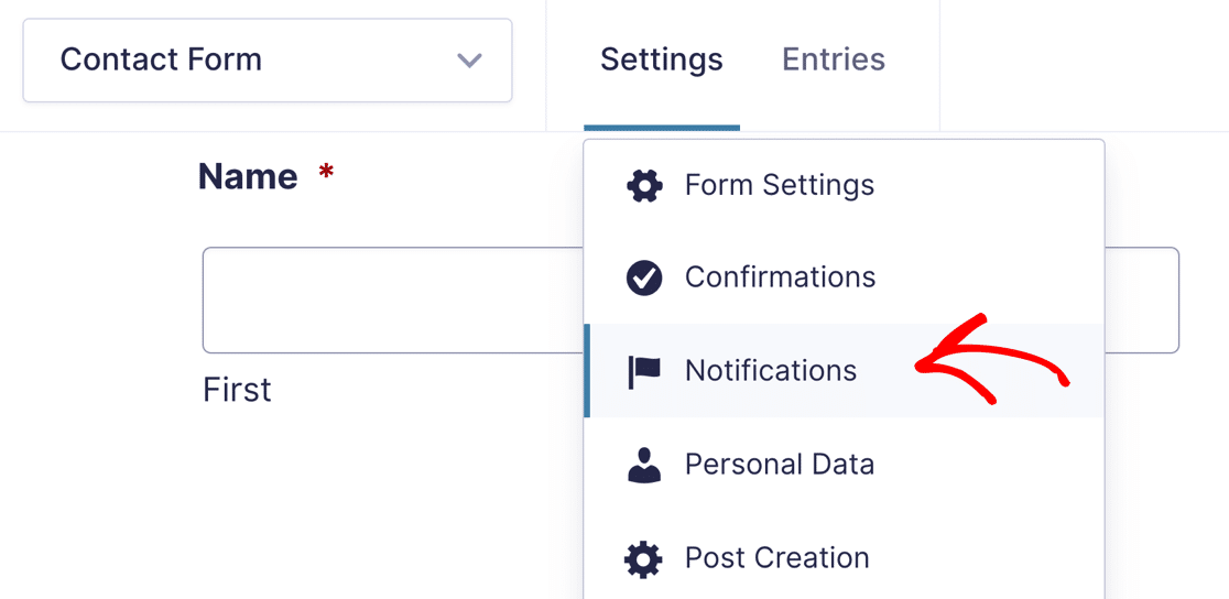 Gravity Forms 2.5 notifications