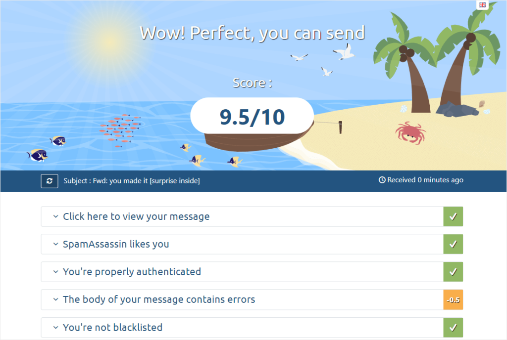 mailtester for email deliverability check - WP Mail SMTP メールテスタ