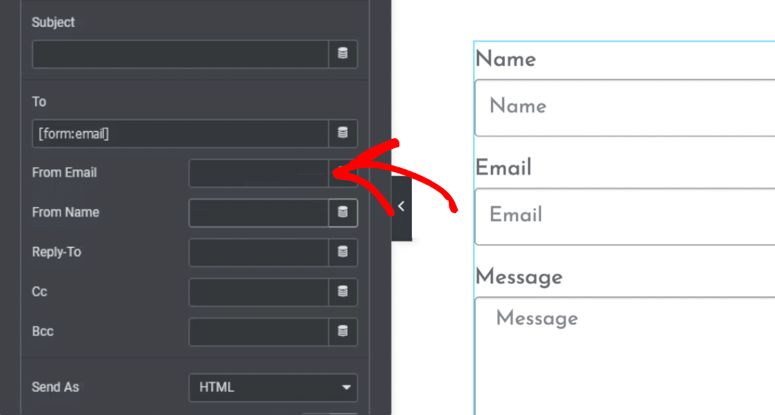 Fix from email address elementor