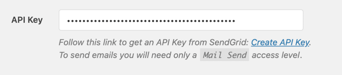 Adding an API key for SendGrid to the WP Mail SMTP settings