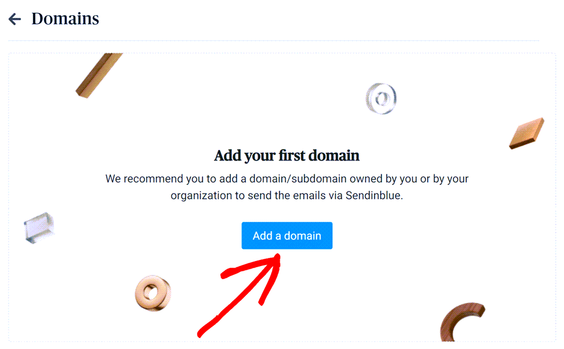 Add a domain button