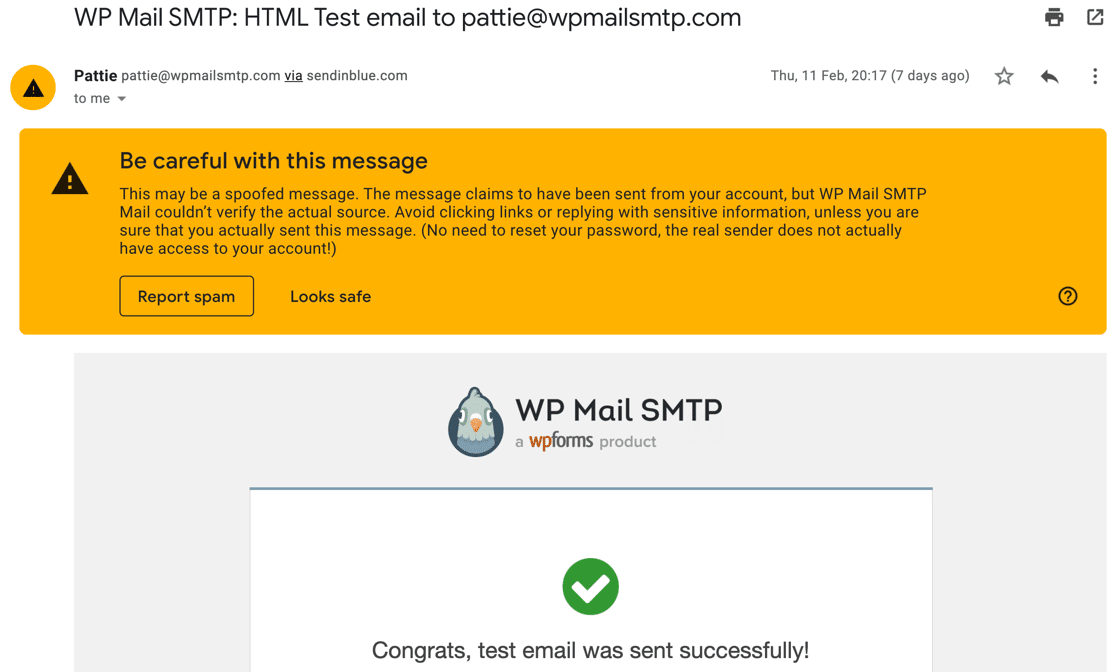 Be careful with this message email example