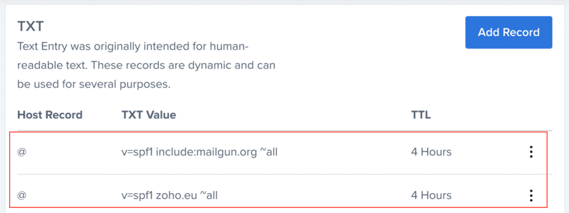 Multiple SPF TXT records in Bluehost