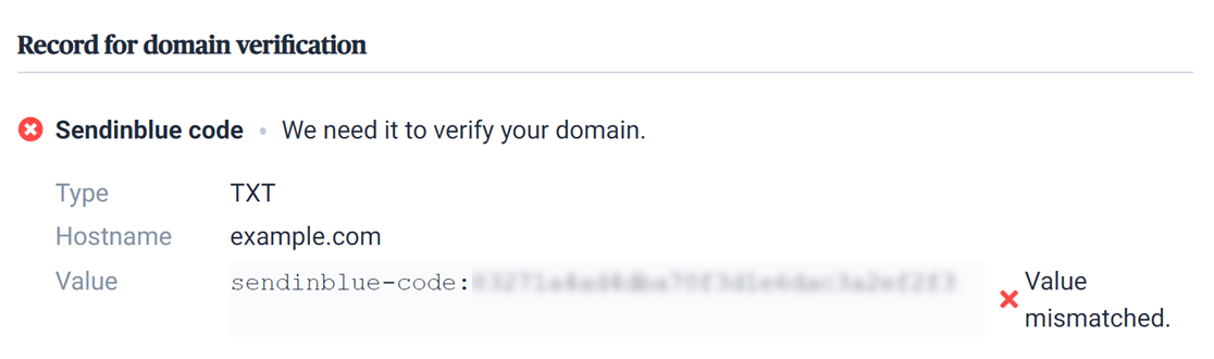 Adding DNS record for verification