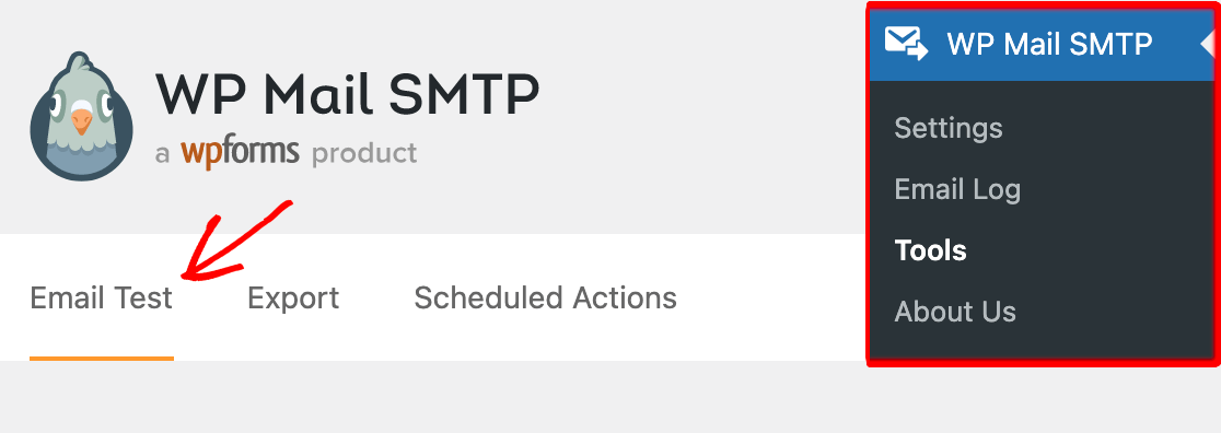 Opening the email test tool in WP Mail SMTP