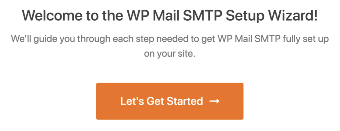 Start the WP Mail SMTP setup wizard