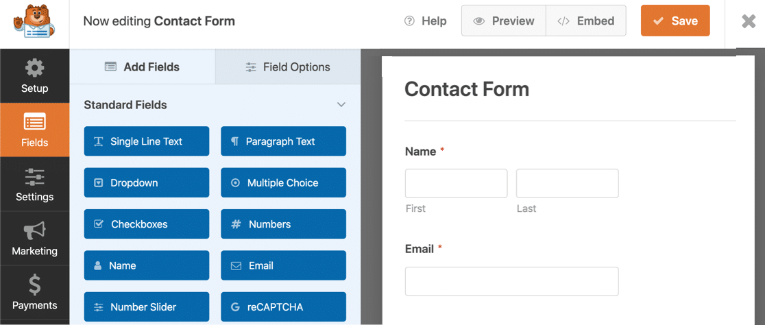 Simple Contact Form in WPForms