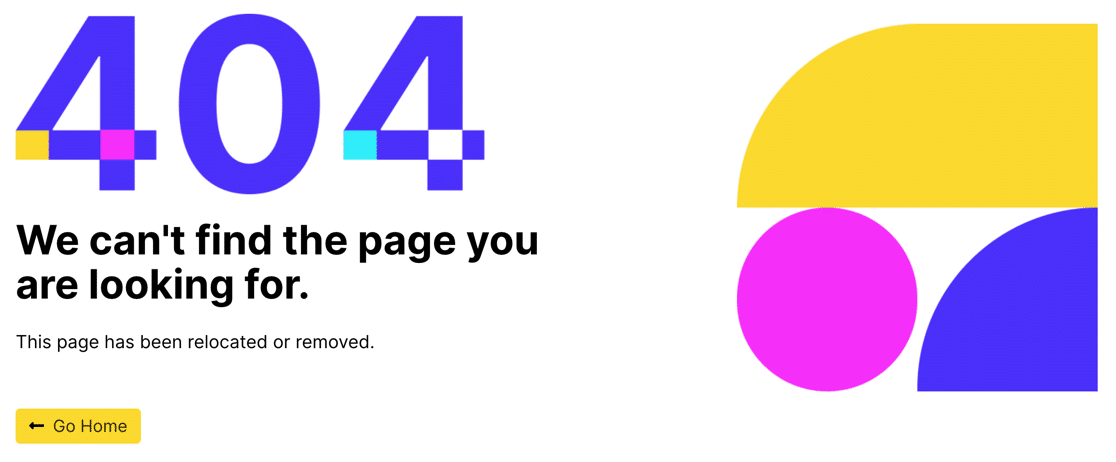 Example of 404 page made using SeedProd