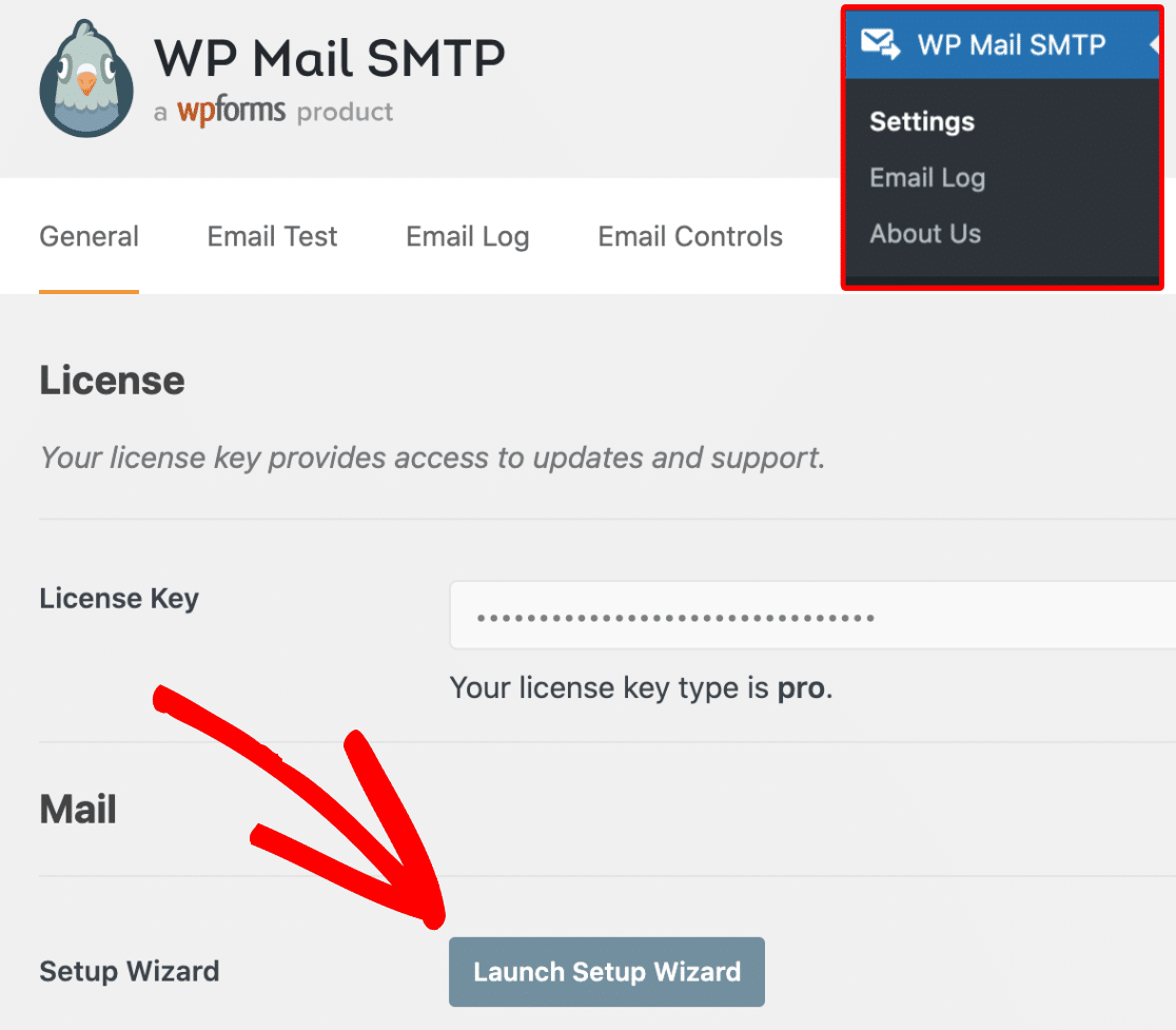 Launching the WP Mail SMTP Setup Wizard