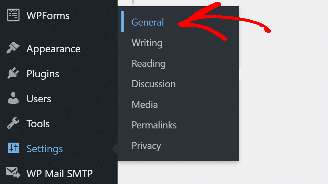 WordPress general settings