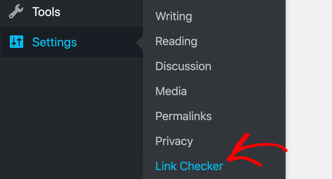 Open Broken Link Checker settings