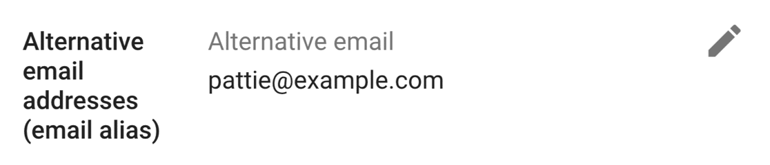 Confirmed alternative email in G-Suite