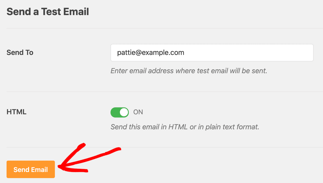 在 WP Mail SMTP 中发送电子邮件测试