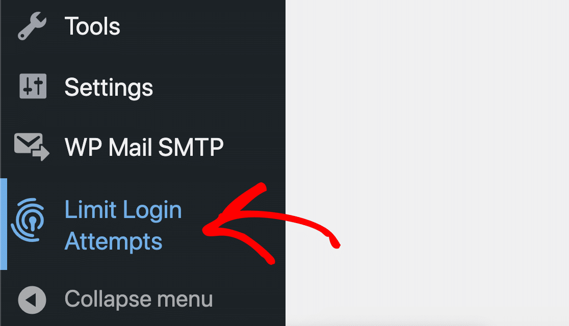 Limit Login Attempts Reloaded menu