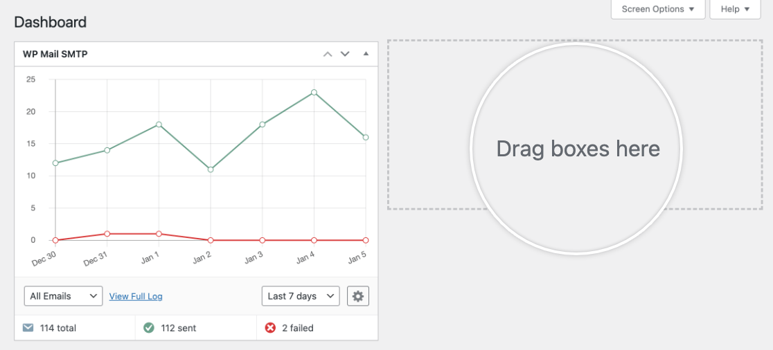 Moving the WP Mail SMTP dashboard widget