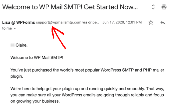 WP Mail SMTP Welcome Email
