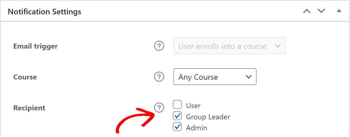 Editing the recipients in a LearnDash email notification