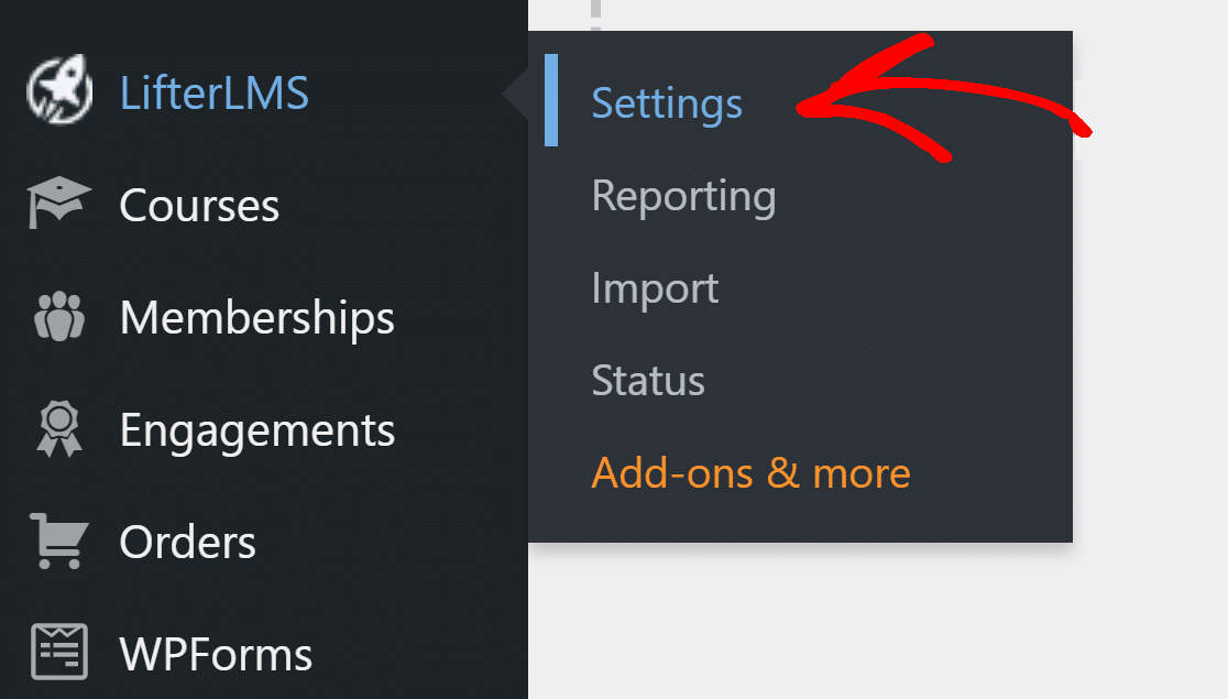 LifterLMS settings