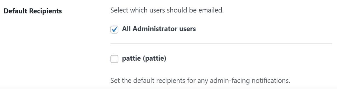 iThemes default email recipients