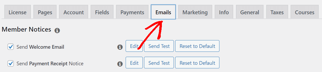 MemberPress email settings