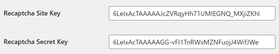 site key and secret key