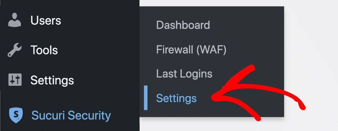 Sucuri settings in WordPress
