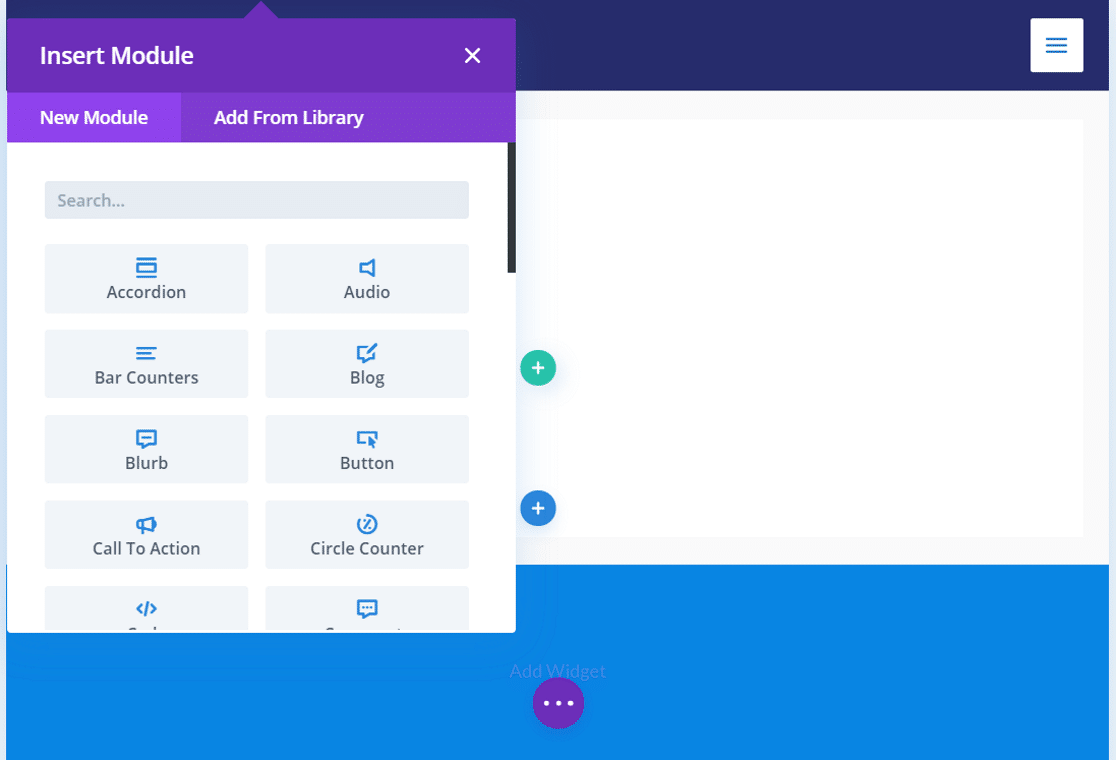 Divi Builder interface