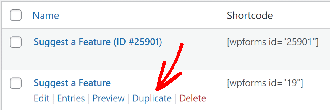 Duplicate a form