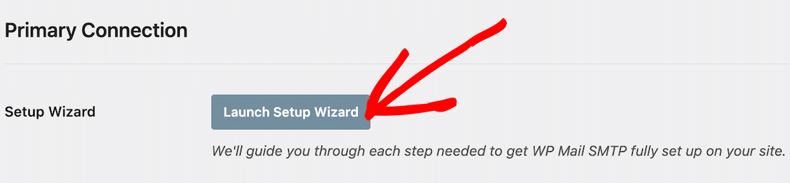 Launch the setup wizard in WP Mail SMTP