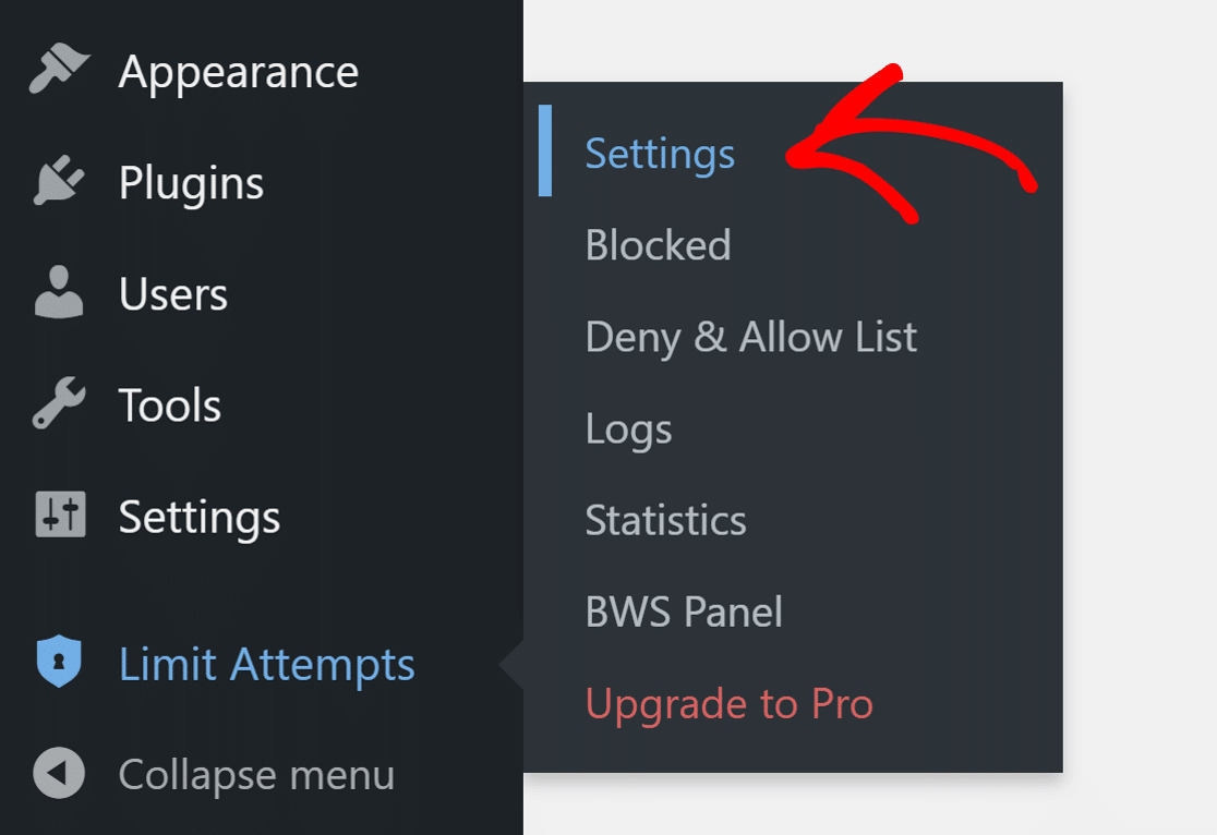 click the settings in Limit Attempts by BestWebSoft