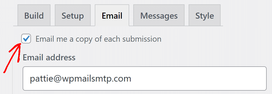 Adding the email address to send HappyForms notifications to