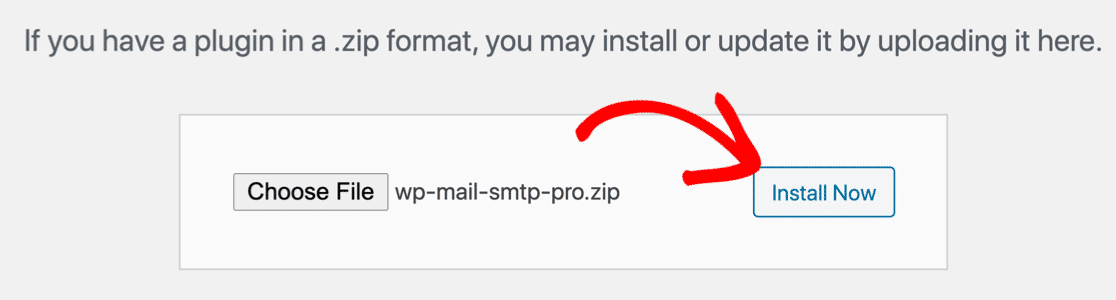 Upload the WP Mail SMTP plugin to the plugins page