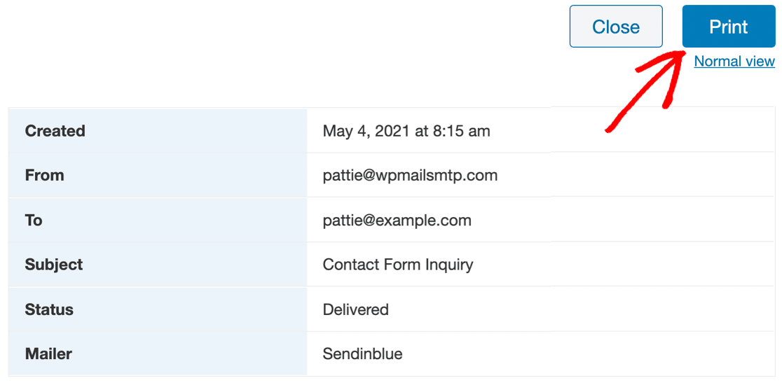 Print Email Log in WP Mail SMTP